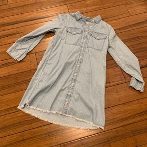 Madewell Jean Shirt Dress w/ Raw Hem